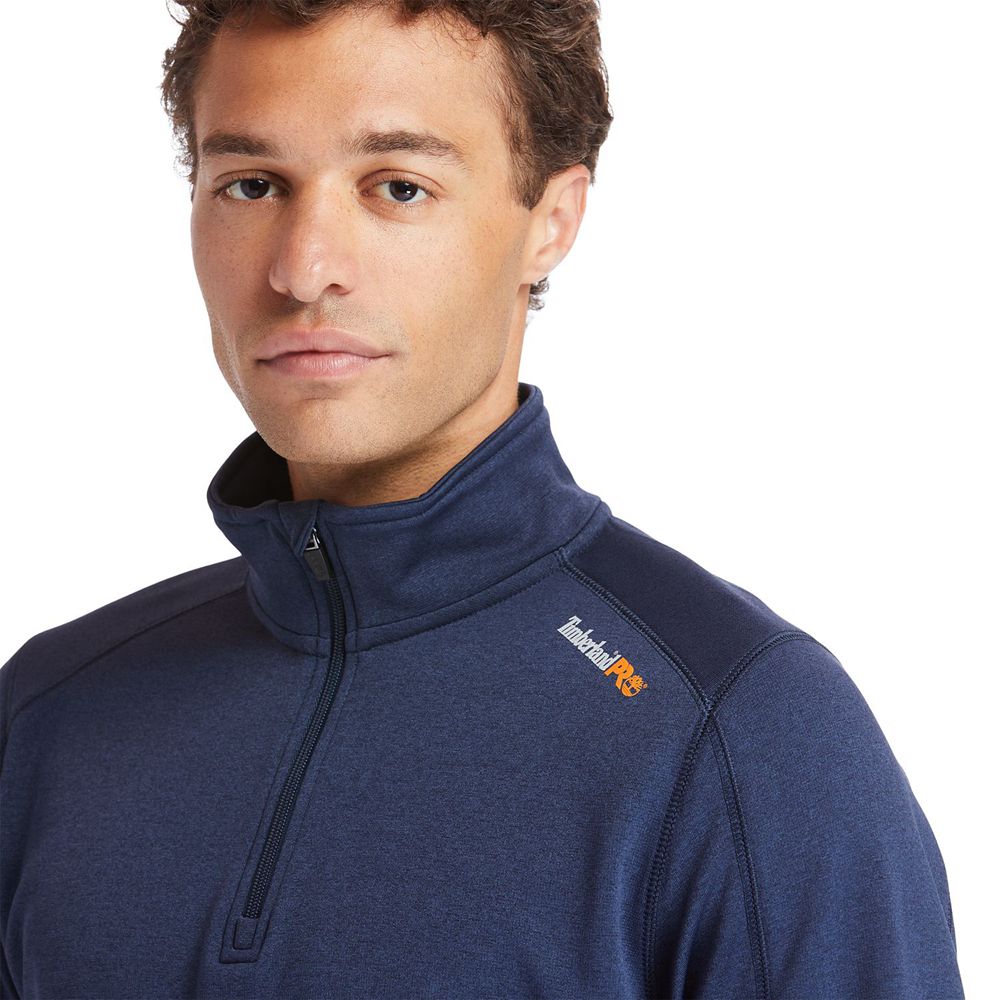 Sudadera Timberland Argentina Hombre - Pro® Understory Quarter-Zip Fleece - Azul Marino - QKLWBR-042